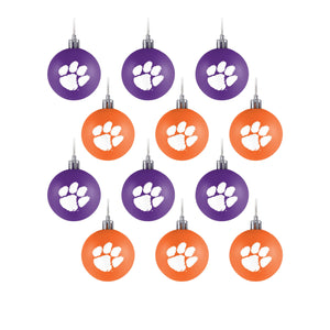 Clemson Tigers NCAA 12 Pack Ball Ornament Set