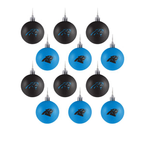 Carolina Panthers NFL 12 Pack Ball Ornament Set