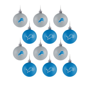 Detroit Lions NFL 12 Pack Ball Ornament Set