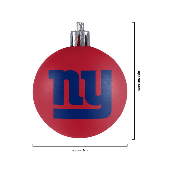 New York Giants NFL 12 Pack Plastic Ball Ornament Set