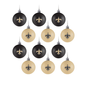 New Orleans Saints NFL 12 Pack Ball Ornament Set