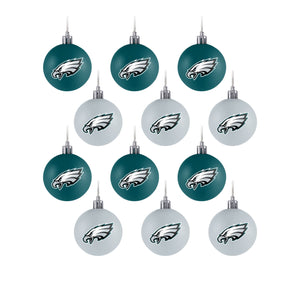 Philadelphia Eagles NFL 12 Pack Ball Ornament Set