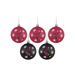 Arizona Cardinals NFL 5 Pack Shatterproof Ball Ornament Set