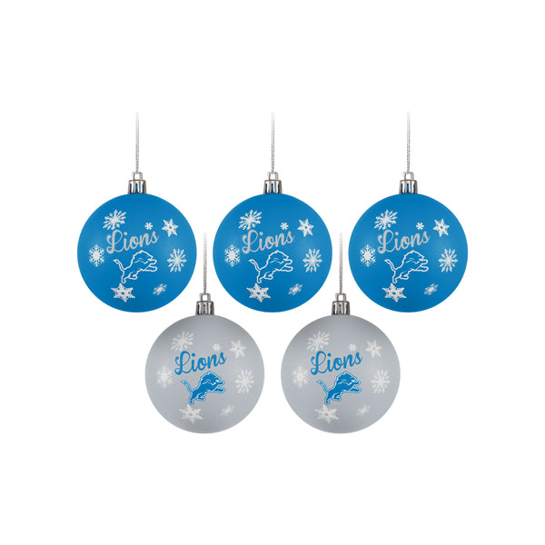 Detroit Lions NFL 6 Pack Shatterproof Ball Ornament Set