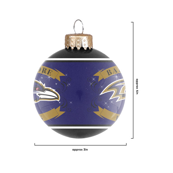 Baltimore Ravens Merry Christmas Circle Ornament