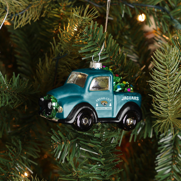 Jacksonville Jaguars NFL Blown Glass Truck Ornament