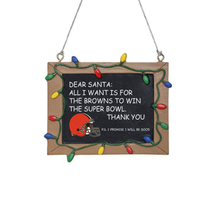 Cleveland Browns NFL Chalkboard Sign Retro Ornament