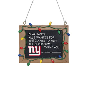 New York Giants Chalkboard Sign Ornament