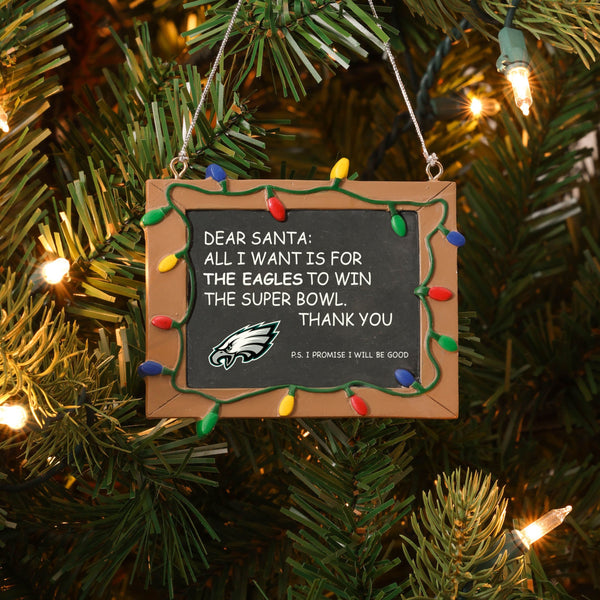 Philadelphia Eagles NFL Mascot On Santa's Lap Ornament - Swoop