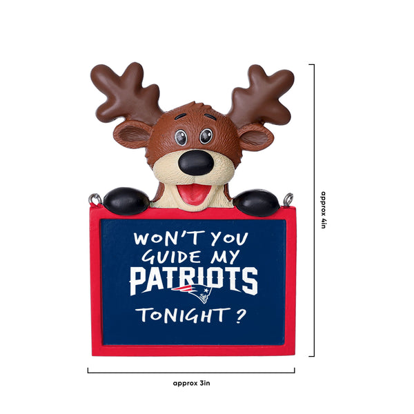 New England Patriots Ho Ho Ho Santa's Reindeer NFL Christmas