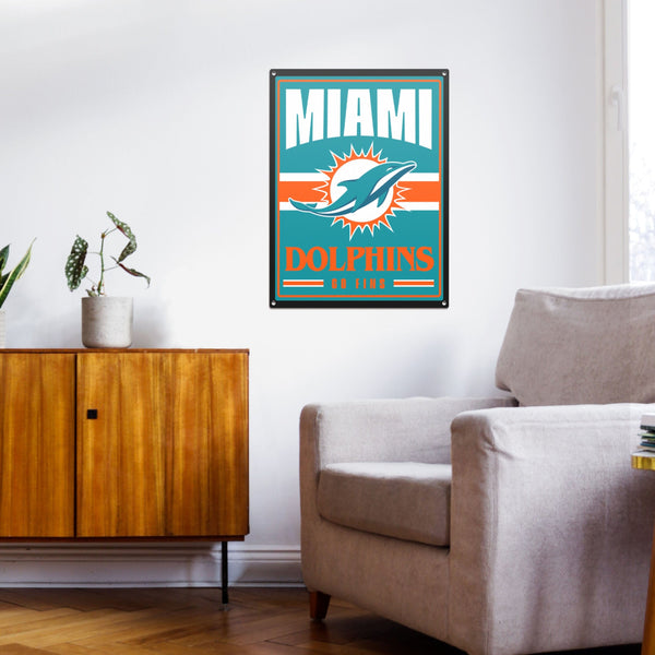 Miami Dolphins NFL Retro Bottle Cap Wall Sign