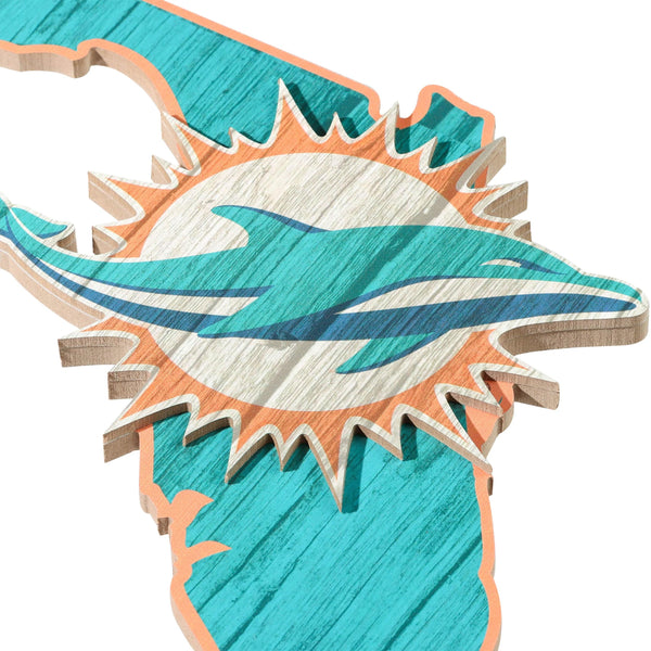 Miami Dolphins Sign 11x17 Wood Family Word Design - Sports Fan Shop