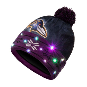 Baltimore Ravens NFL Big Logo Light Up Printed Beanie
