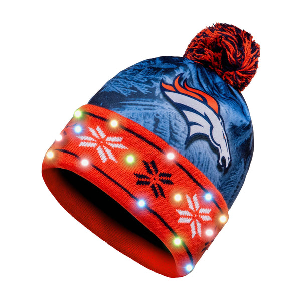 Denver Broncos NFL Cropped Logo Light Up Knit Beanie