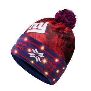 New York Giants NFL Big Logo Light Up Printed Beanie