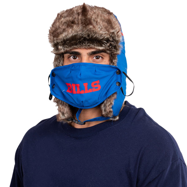 Buffalo Bills NFL Big Logo Trapper Hat With Face Cover