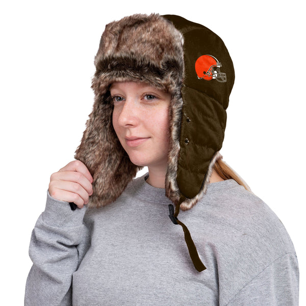 Cleveland Browns NFL Wordmark Flannel Trapper Hat