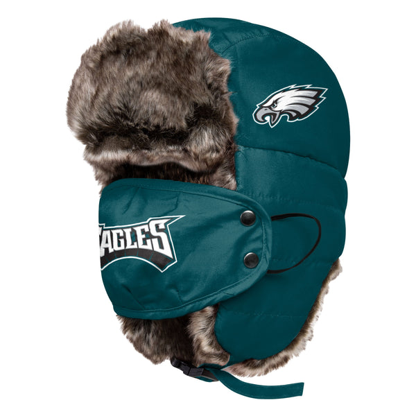 Philadelphia Eagles Wordmark Wing Logo Fleece Lined Trapper Hat