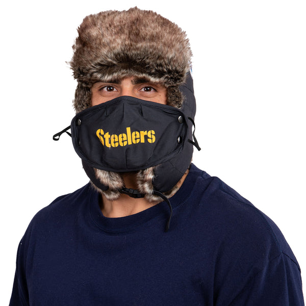 Pittsburgh Steelers NFL Wordmark Flannel Trapper Hat