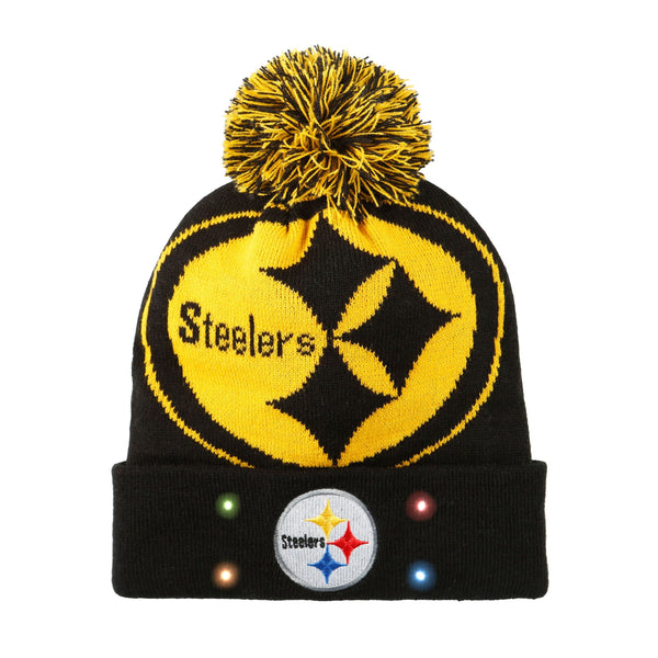 Pittsburgh Steelers BUTTON-UP Knit Beanie Hat by New Era