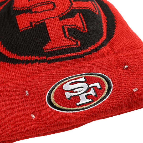 San Francisco 49ers Womens NFL Glitter Knit Light Up Beanie