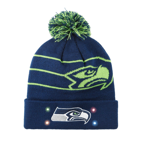 Seattle Seahawks Light Up Beanie LED Logo NFL Colorblock Go Hawks