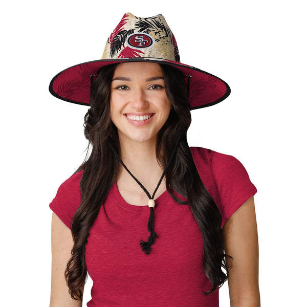 San Francisco 49ers NFL Floral Printed Straw Hat