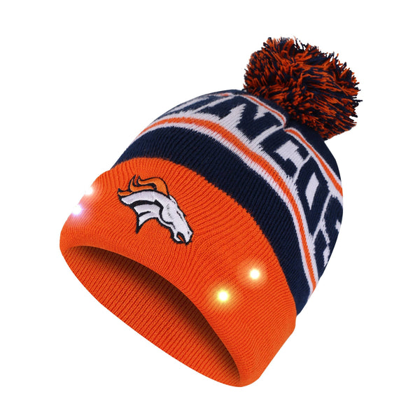 Officially Licensed NFL Women's Knit Snowy Hat by New Era - Broncos