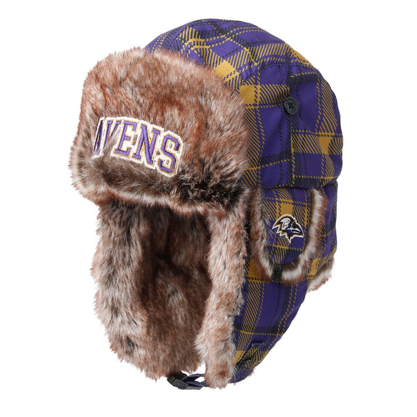 Chicago Bears NFL Wordmark Flannel Trapper Hat