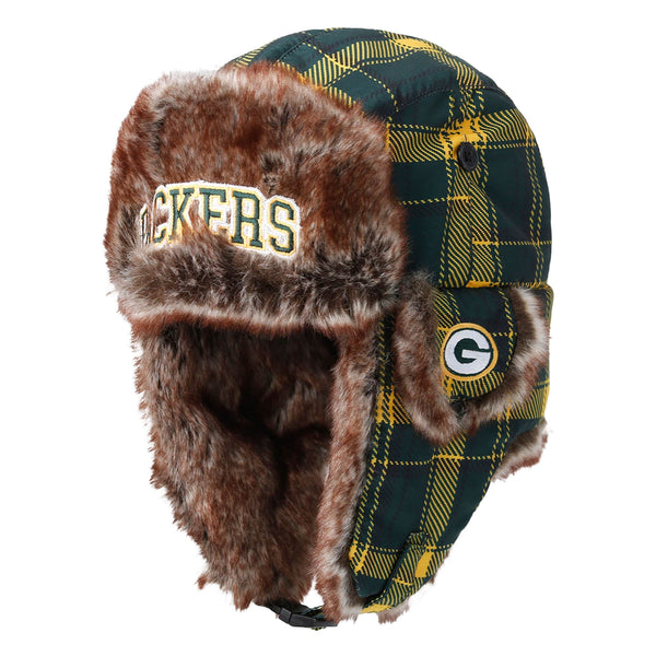 Chicago Bears NFL Wordmark Flannel Trapper Hat