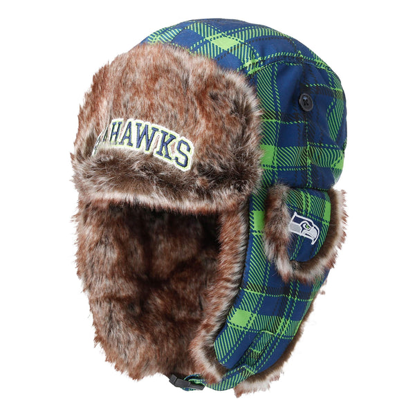 Chicago Bears NFL Wordmark Flannel Trapper Hat