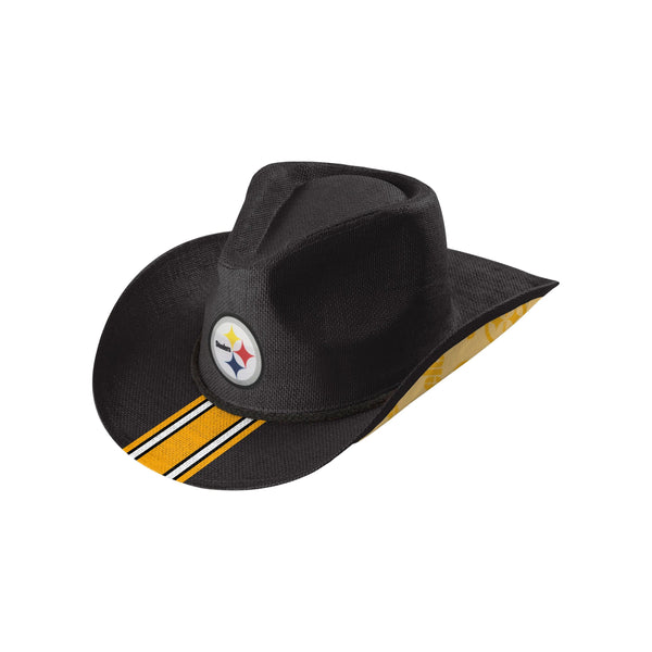 Pittsburgh Steelers Straw Cowboy Hat - White