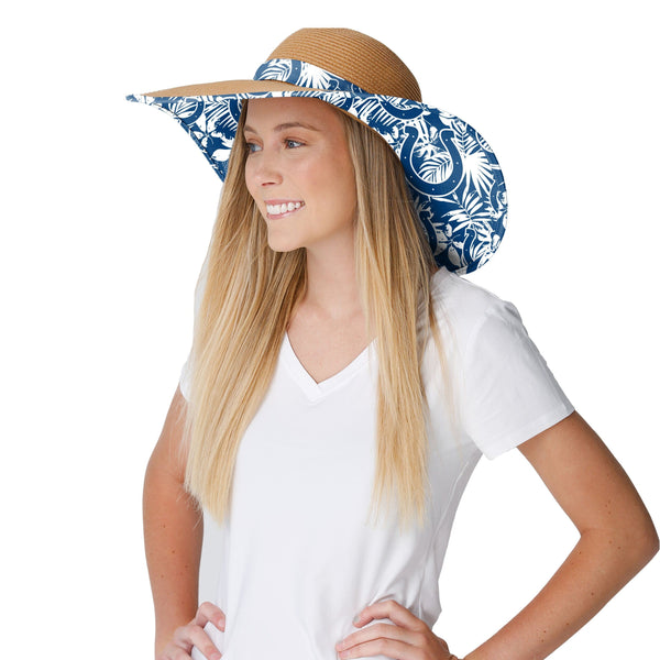 Colts Football Summer Straw Hat Braided Sunhat Cowboy Hat For Men and Women