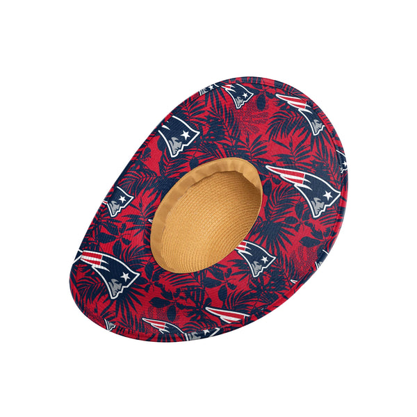 New England Patriots NFL Floral Printed Straw Hat