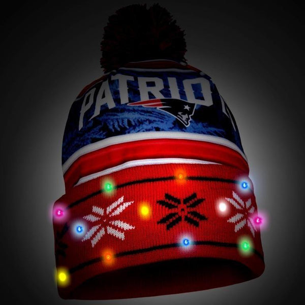 New England Patriots Big Logo Light Up Printed Beanie