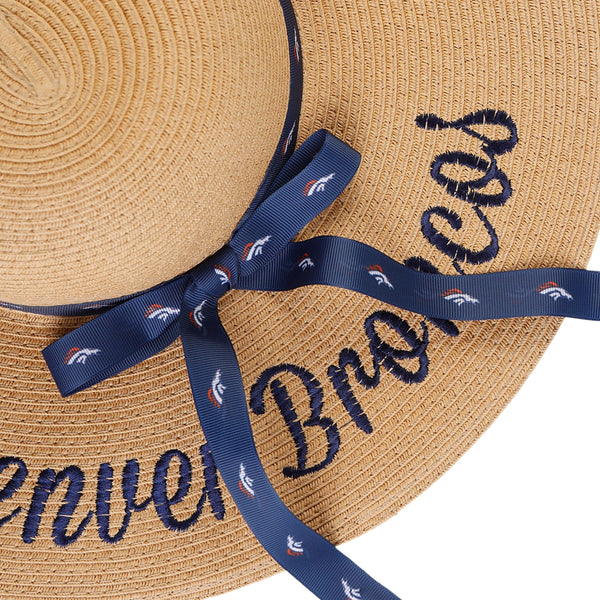 FOCO Denver Broncos NFL Womens Floral Straw Hat