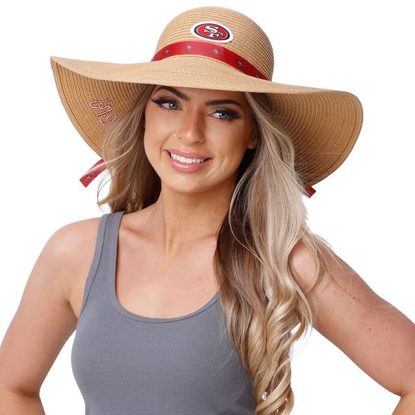 San Francisco 49ers NFL Womens Floral Straw Hat