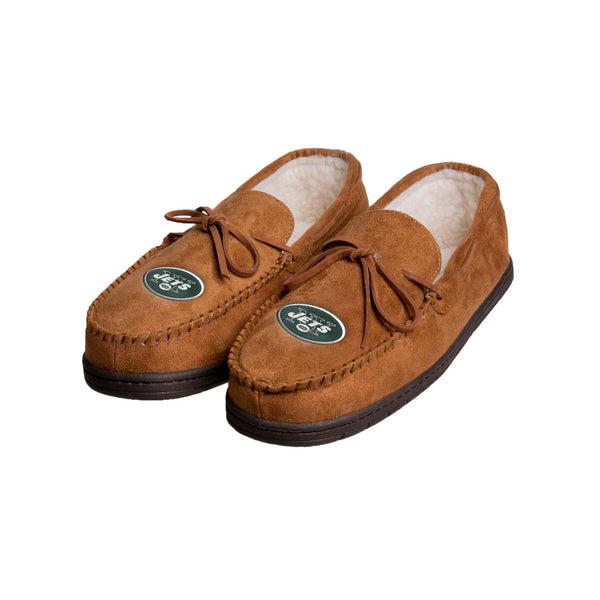 New York Jets NFL Womens Tan Moccasin Slippers