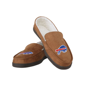 Buffalo Bills NFL Mens Beige Moccasin Slipper