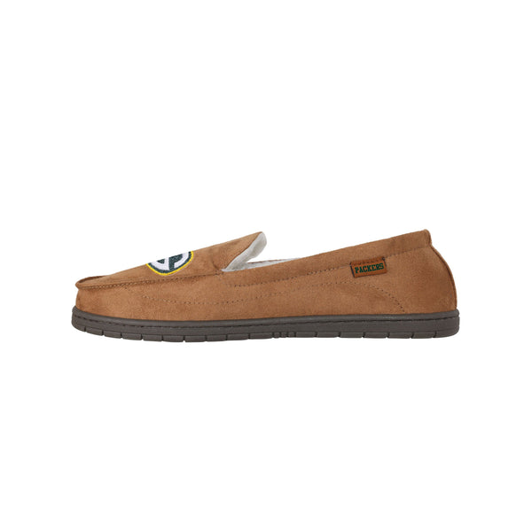 Green Bay Packers NFL Mens Beige Moccasin Slipper display picture 1