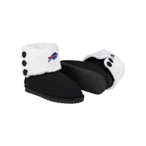 Buffalo Bills NFL Womens Knit High End Button Boot Slipper