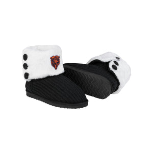 Chicago Bears NFL Womens Knit High End Button Boot Slipper