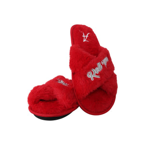 Alabama Crimson Tide NCAA Womens Script Wordmark Fur Cross Slide