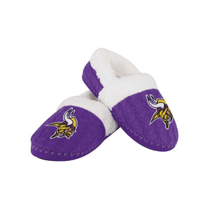Minnesota Vikings NFL Womens Team Color Fur Moccasin Slippers