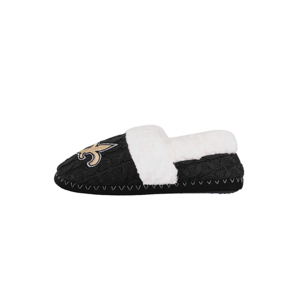 New Orleans Saints NFL Womens Fur Team Color Moccasin Slippers