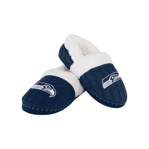 Seattle Seahawks NFL Womens Team Color Fur Moccasin Slippers
