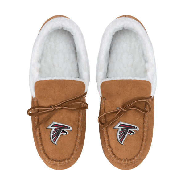 tan moccasin slippers