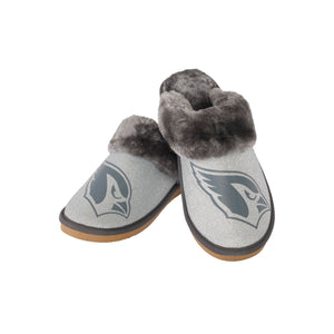 Arizona Cardinals NFL Womens Glitter Open Back Fur Moccasin Slippers