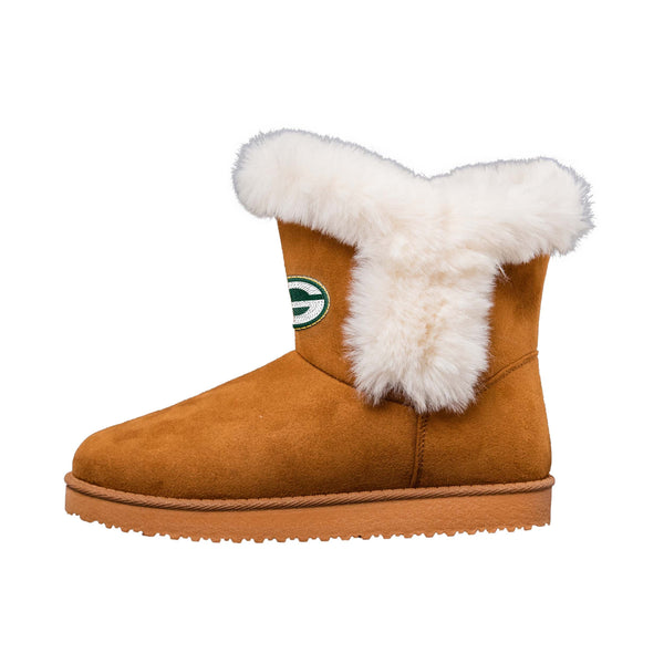 Green Bay Packers NFL Womens Cheetah Fur Boots