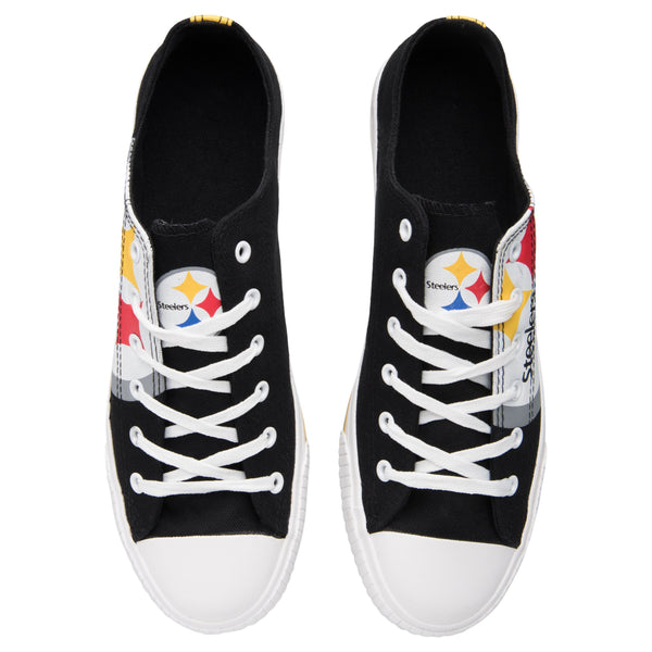 Pittsburgh Steelers NFL Mens Low Top White Canvas Shoes